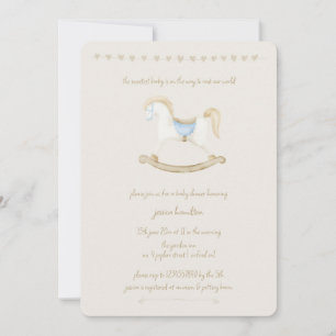 Boho Vintage Rocking Horse Cowboy Baby Shower Invitation
