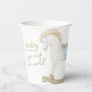 Boho Vintage Rocking Horse Cowboy Baby Shower Paper Cups