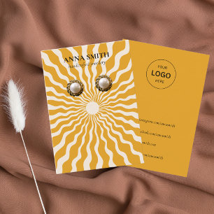 Boho Vintage Sun Stud Earring Display Business Card