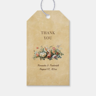 Boho vintage wedding floral arrangement gift tags
