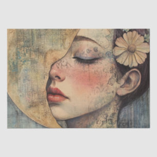 Boho Vintage Woman and Half Moon Tissue Paper