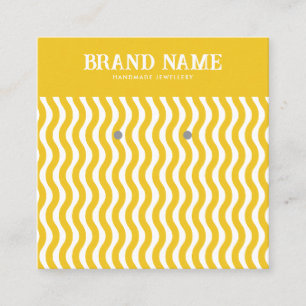 Boho Vintage yellow wave Earrings Display Card