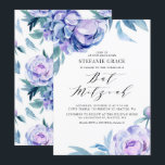 Boho Violet Watercolor Peonies Floral Bat Mitzvah Invitation<br><div class="desc">Purple floral bat mitzvah invitation featuring watercolor peony flowers with matching floral pattern. Personalise by adding your own details. This peony invitation is perfect for any bat mitzvah theme and season.</div>