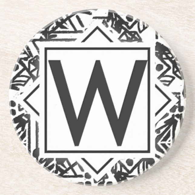 Boho W Monogram Coaster (Front)