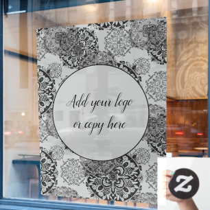 Boho Warm Greys Mandalas Window Cling