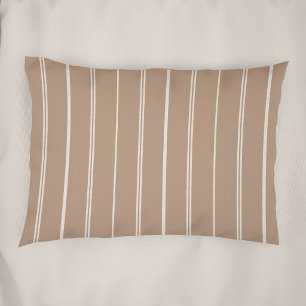 Boho Warm Neutral Striped Pattern Minimalist Tan Pillowcase