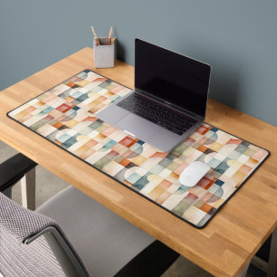 Boho Watercolor Abstract Art Desk Mat