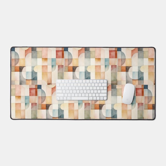 Boho Watercolor Abstract Art Desk Mat (Keyboard & Mouse)