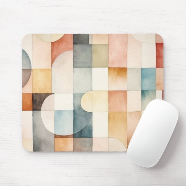 Boho Watercolor Abstract Art Mouse Mat (With Mouse)