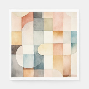 Boho Watercolor Abstract Art Napkin