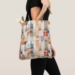 Boho Watercolor Abstract Art Tote Bag