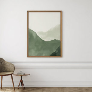 Boho Watercolor Abstract Poster   Neutral Print