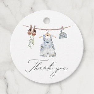 Boho Watercolor Baby Clothes Boy Baby Shower Favour Tags