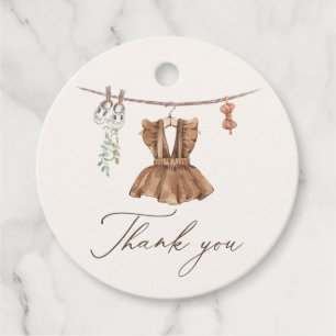 Boho Watercolor Baby Clothes Girl Baby Shower Favour Tags