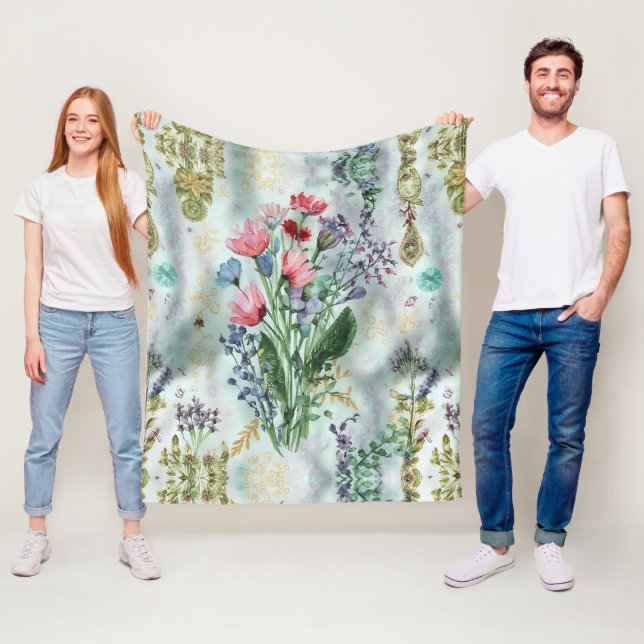 Boho Watercolor Blanket – Dreamy Pastel Throw (In Situ)