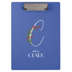 Boho watercolor botanic letter C Clipboard