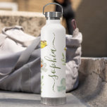 Boho Watercolor butterfly garden Personalised  Water Bottle<br><div class="desc">Quench your thirst in style with our Boho Artistic Watercolor Butterfly Garden Personalised Water Bottle! This exquisite bottle features a captivating butterfly garden design in vibrant watercolors, adding a touch of artistic elegance to your hydration routine. Personalise it with your name or initials for a truly unique touch. This water...</div>