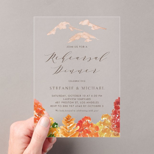 Boho Watercolor Cactus Summer Rehearsal Dinner Acrylic Invitations (Insitu (Handheld))