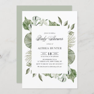 Boho Watercolor Calla Lily Greenery Baby Shower Invitation