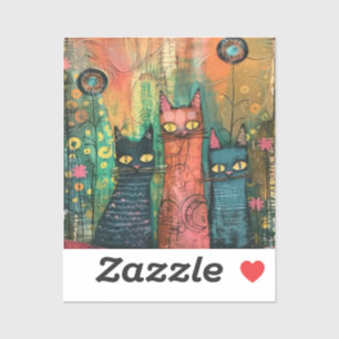 Boho Watercolor Cats – Earthy Feline Art