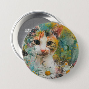 Boho Watercolor Cats – Earthy Feline Art (3) 7.5 Cm Round Badge