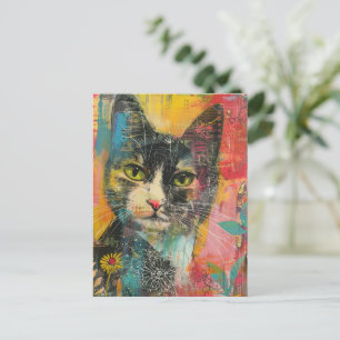 Boho Watercolor Cats – Earthy Feline Art (6) Invitation Postcard