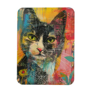 Boho Watercolor Cats – Earthy Feline Art (6) Magnet