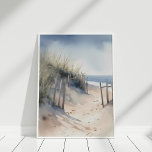 Boho Watercolor Coastal Panorama Art  Poster<br><div class="desc">Boho Watercolor Coastal Panorama Art Poster</div>