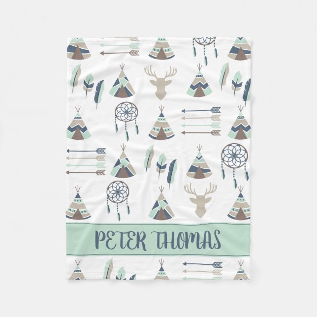Boho watercolor customised blanket (Front)