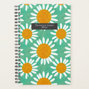 Boho Watercolor Daisies Planner