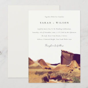 Boho Watercolor Desert Landscape Wedding Invite