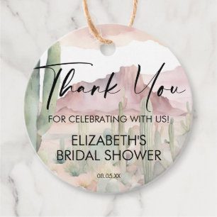 Boho Watercolor Desert Nature Cactus Thank You Favour Tags