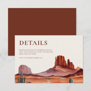 Boho Watercolor Desert Wedding Details Enclosure Card