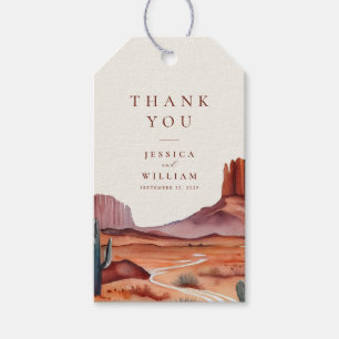 Boho Watercolor Desert Wedding Favour Gift Tags