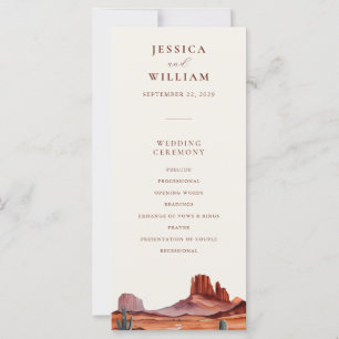 Boho Watercolor Desert Wedding Program