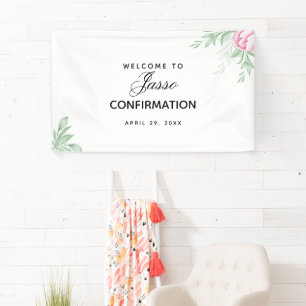 Boho Watercolor Eucalyptus Greenery Confirmation Banner