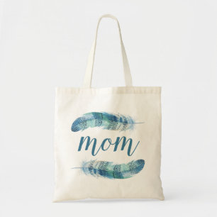 Boho Watercolor Feathers   Mother's Day Tote Bag