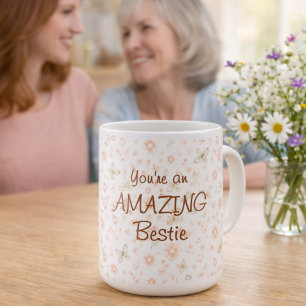 Boho Watercolor Floral Amazing Bestie Mother's Day Coffee Mug