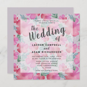 Boho Watercolor Floral Blush Pink Wedding