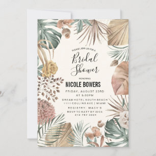 Boho Watercolor Floral  Bridal Shower Invitation