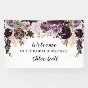 Boho Watercolor Floral Bridal Shower Welcome Banner