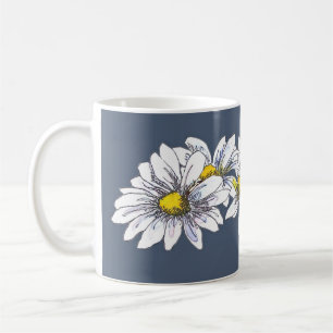 Boho Watercolor Floral Daisy Custom Christmas Gift Coffee Mug