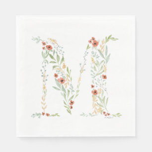 Boho Watercolor Floral Napkin