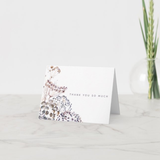 Boho Watercolor Floral Thank You Cards (Front)