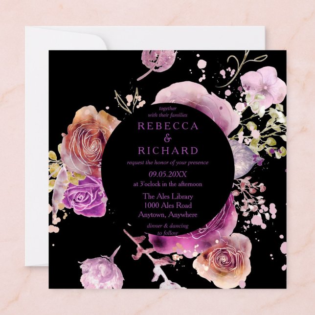 Boho Watercolor Floral Wedding Invitation (Creator Uploaded)