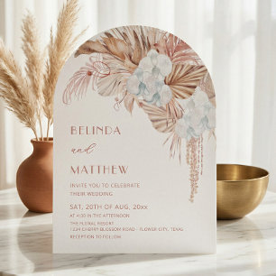 Boho Watercolor Flowers Casual Wedding Invitation