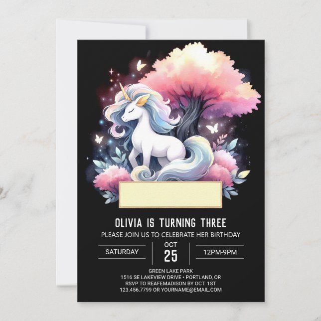 Boho Watercolor Horse Birthday Invitation (Front)