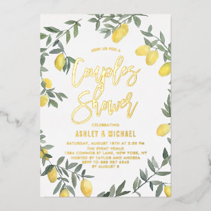 Boho Watercolor Lemon Wreath Couples Shower