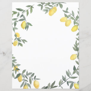Boho Watercolor Lemon Wreath Personalised Card