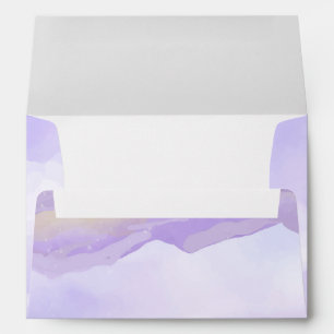 Boho Watercolor Lilac Night Sky Wedding Envelope